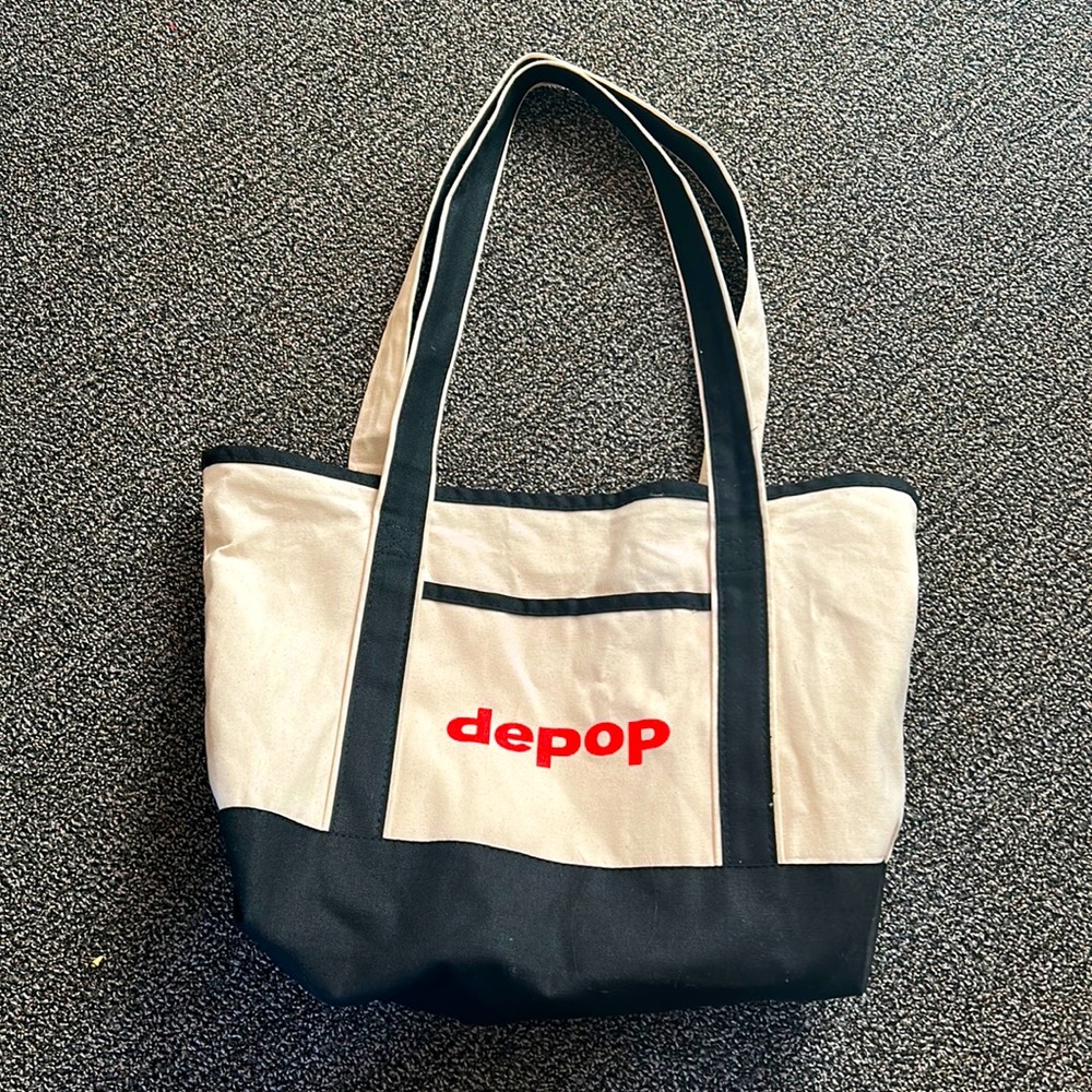 Depop Tote Bag, White, sturdy